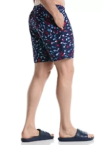 Fish Printed Multicolor Swim Trunks