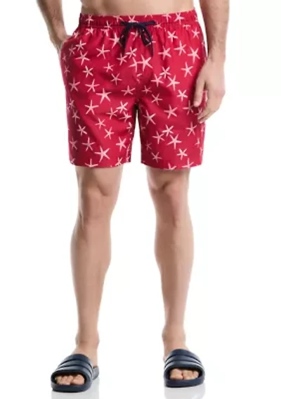 Printed Starfish Swim Trunks