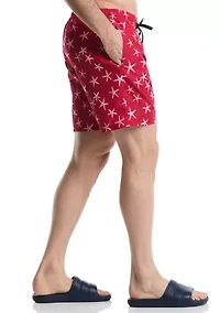 Printed Starfish Swim Trunks