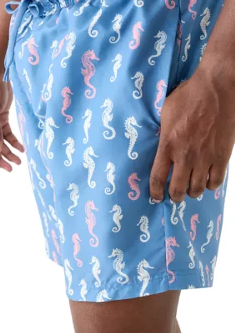 Big & Tall Seahorse Swim Trunks