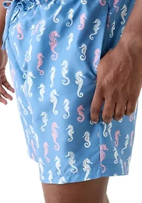 Big & Tall Seahorse Swim Trunks
