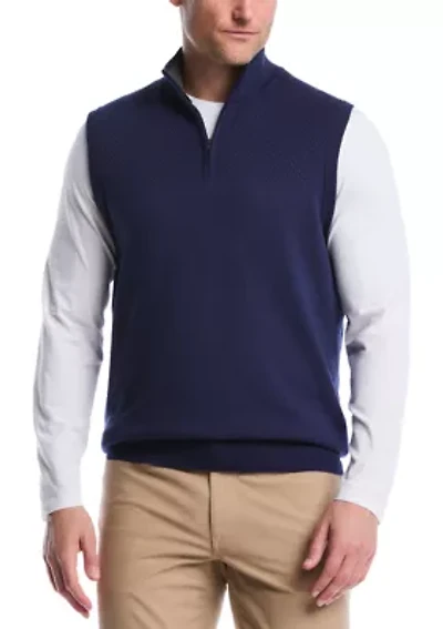 1/4 Zip Blister Stitch Sweater Vest