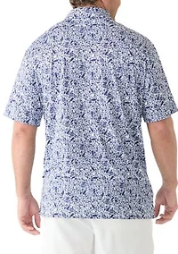 Big & Tall Short Sleeve Football is Life Print Polo Shirt