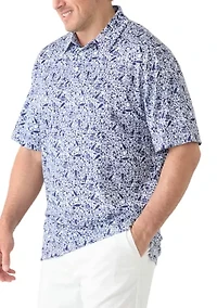 Big & Tall Short Sleeve Football is Life Print Polo Shirt