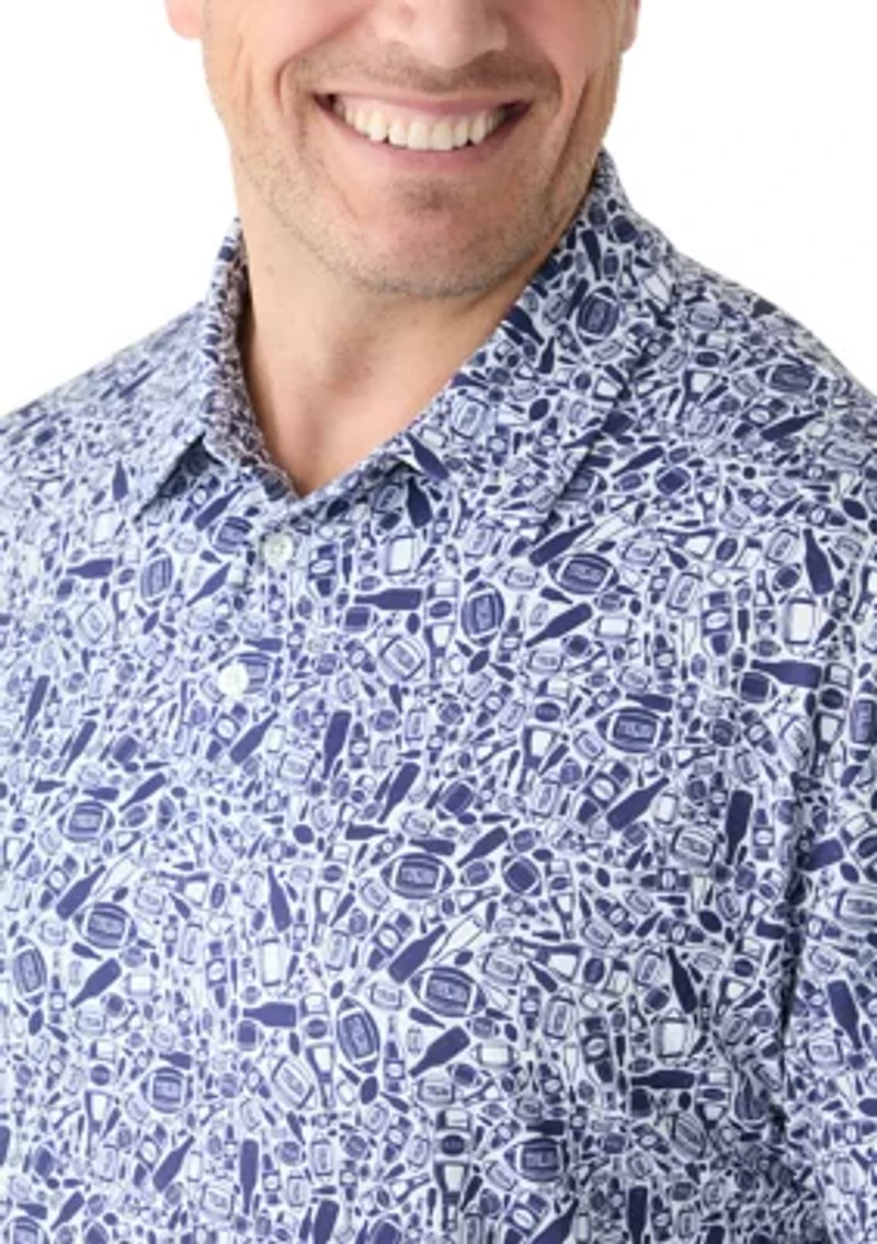 Big & Tall Short Sleeve Football is Life Print Polo Shirt