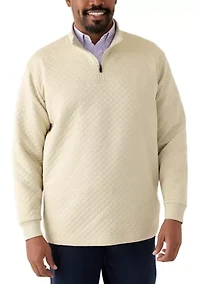 Big & Tall Long Sleeve Quilted Quarter Zip Pullover