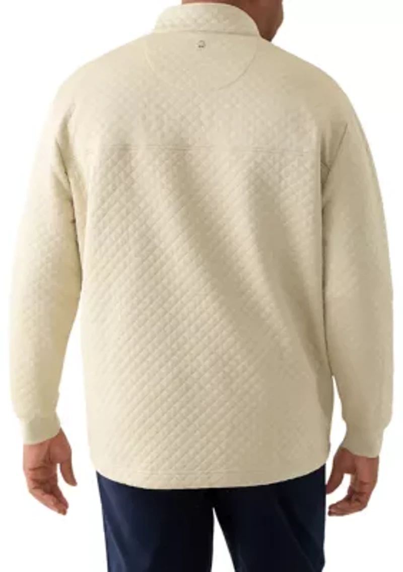 Big & Tall Long Sleeve Quilted Quarter Zip Pullover