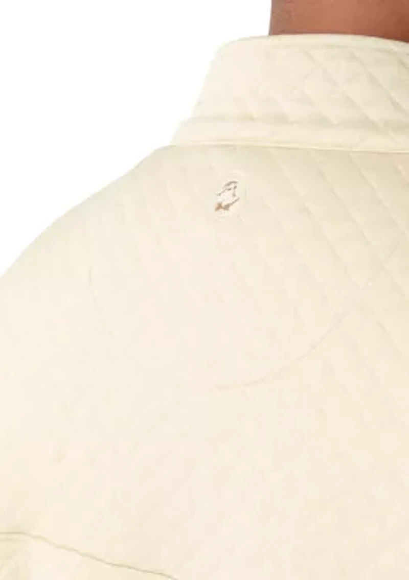 Big & Tall Long Sleeve Quilted Quarter Zip Pullover