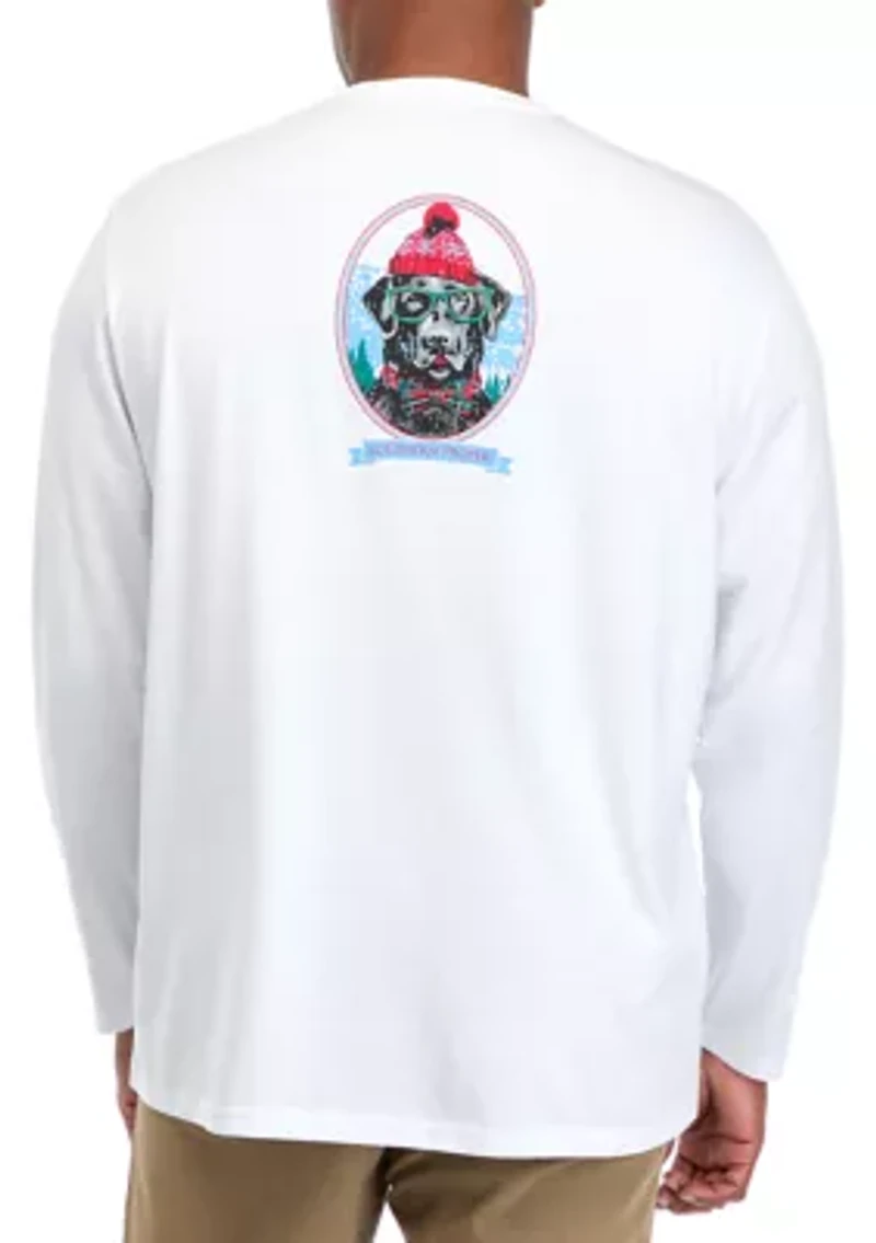 Big & Tall Long Sleeve Winter Lab Graphic T-Shirt