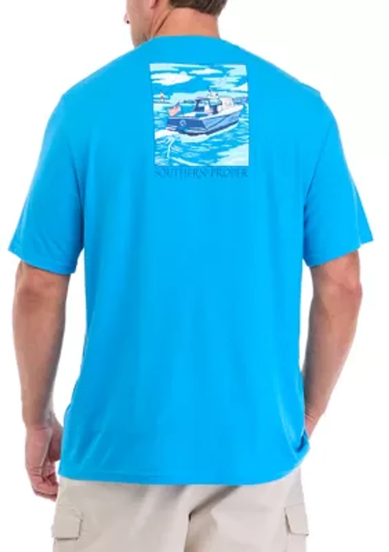 Big & Tall Short Boat Graphic T-Shirt