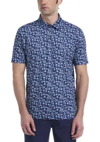 Short Sleeve Football Printed Polo Shirt