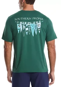 Short Sleeve Collegiate Flags Graphic T-Shirt