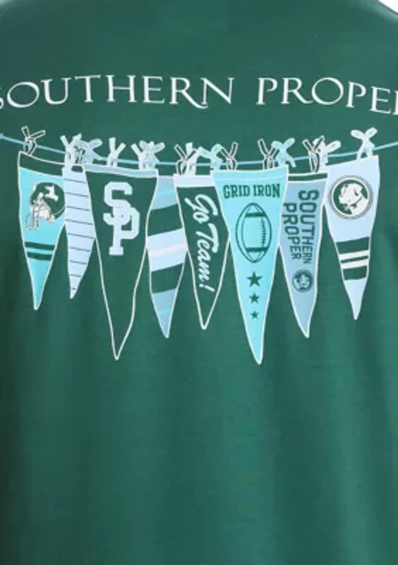 Short Sleeve Collegiate Flags Graphic T-Shirt