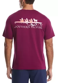 Crew Neck Row Graphic T-Shirt