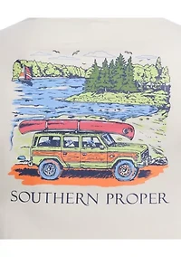 Short Sleeve Canoeing Graphic T-Shirt