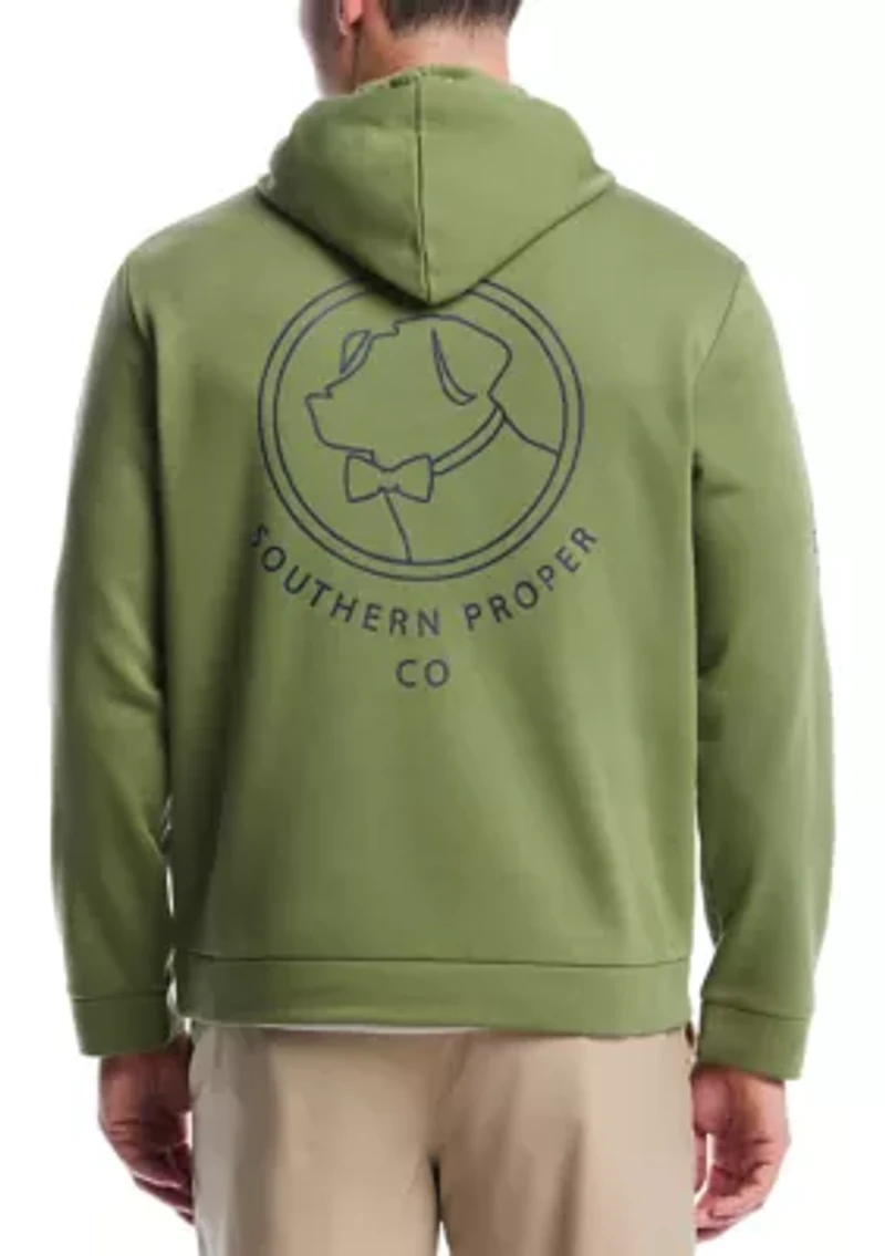 Big & Tall Linear Dog Graphic Hoodie