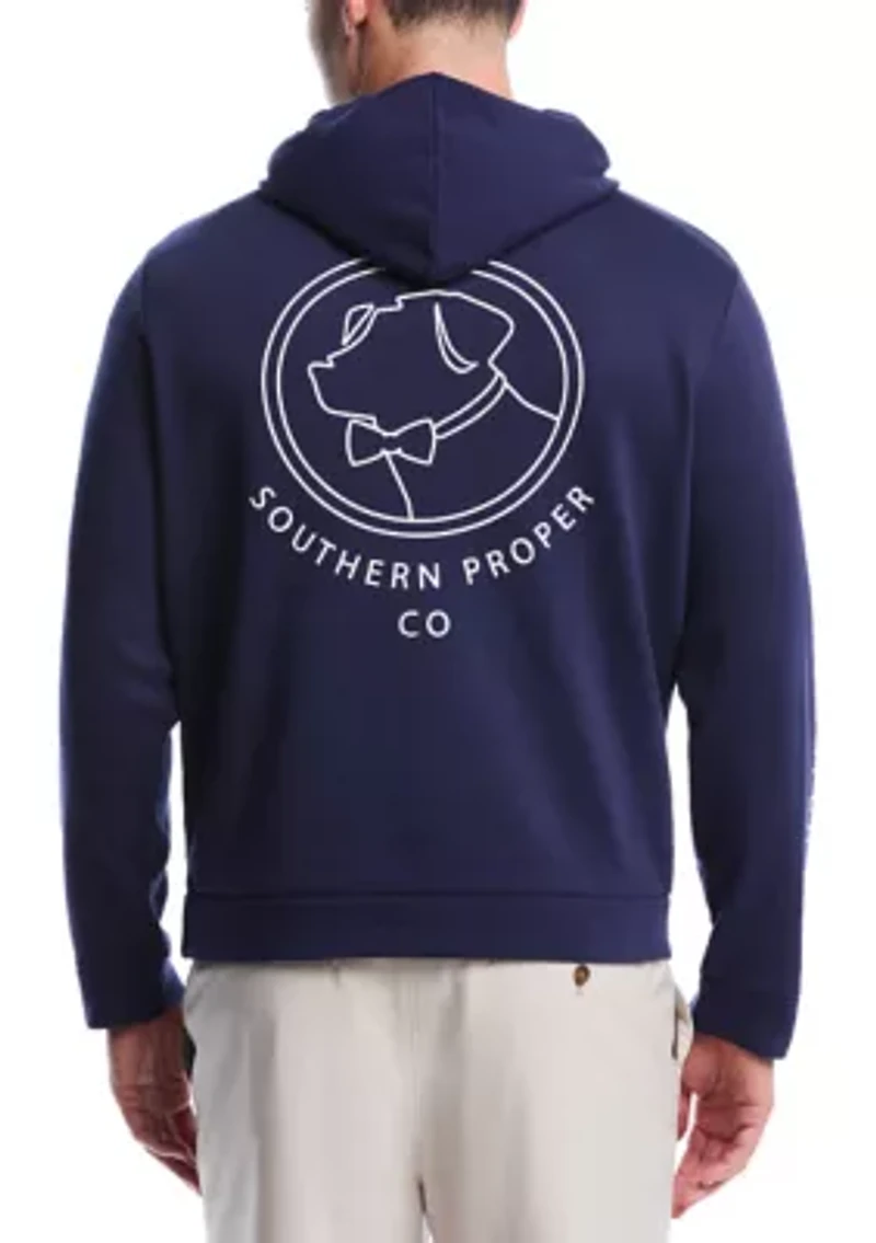 Big & Tall Linear Dog Graphic Hoodie