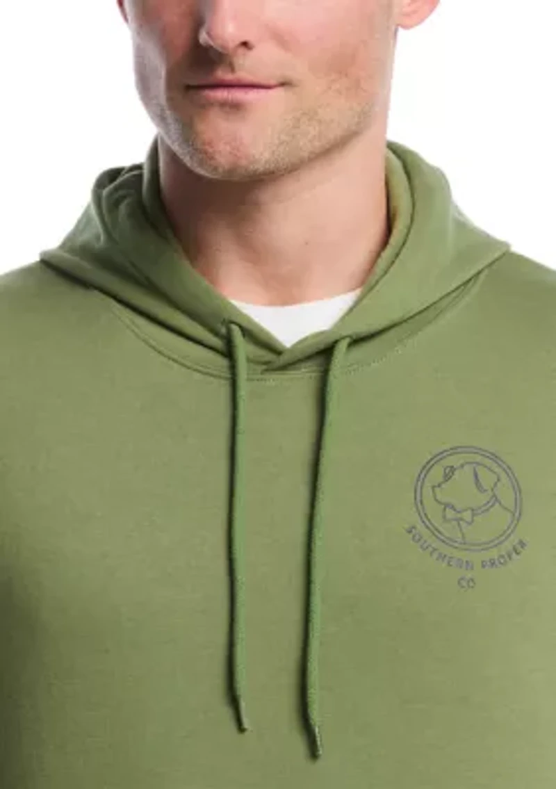 Big & Tall Linear Dog Graphic Hoodie