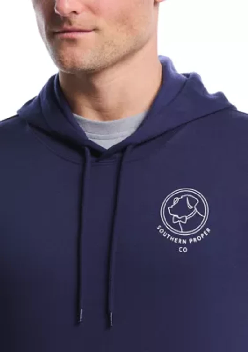 Big & Tall Linear Dog Graphic Hoodie