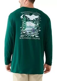 Big & Tall Graphic Long Sleeve Ski Lodge T-Shirt