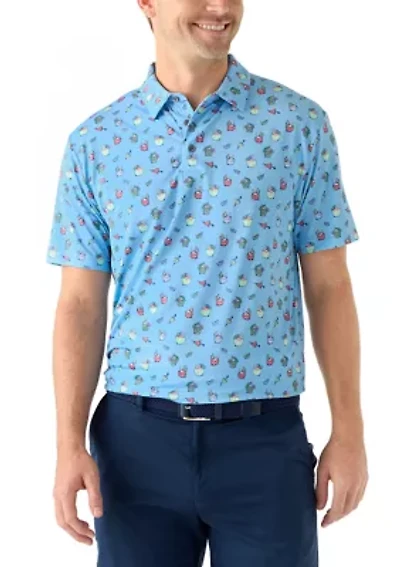 Short Sleeve Tropical Drink Polo Shirt