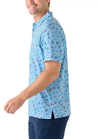 Short Sleeve Tropical Drink Polo Shirt