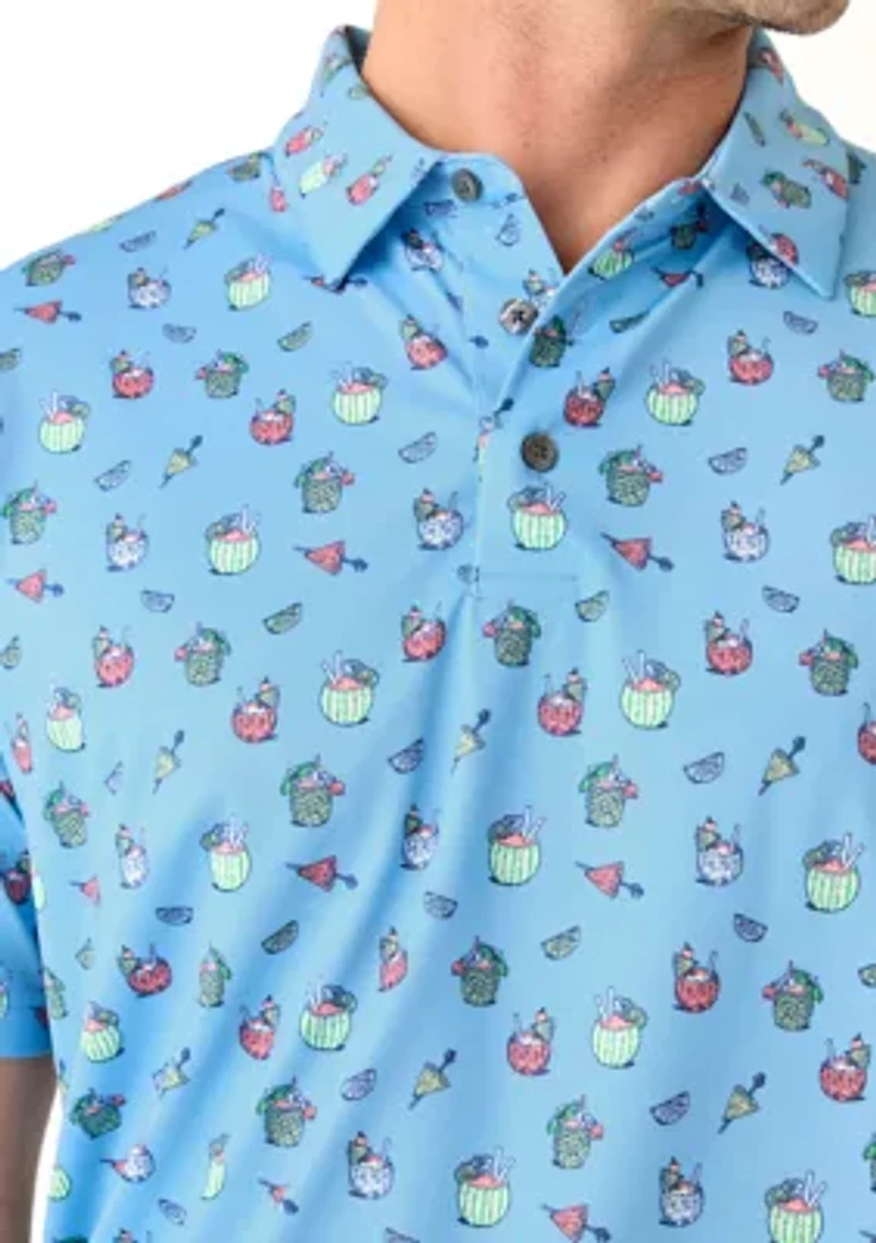 Short Sleeve Tropical Drink Polo Shirt