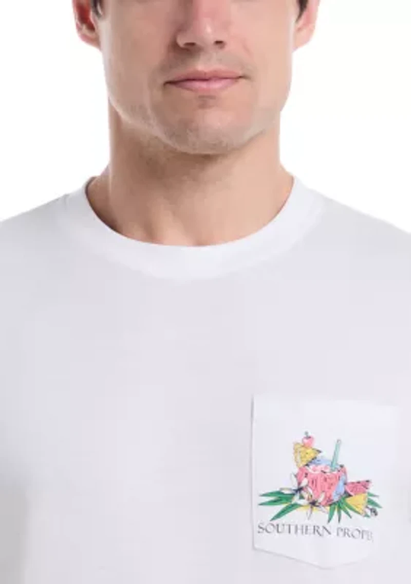 Short Sleeve Tropical Drink Graphic T-Shirt