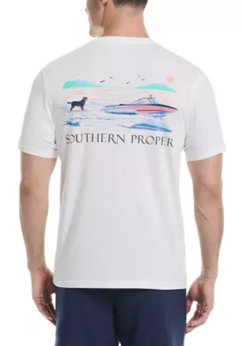 Water Ski Dog Graphic T-Shirt