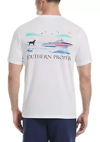 Water Ski Dog Graphic T-Shirt
