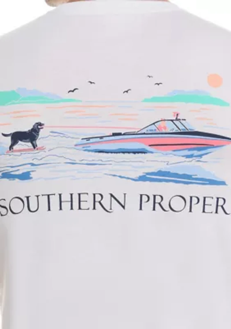 Water Ski Dog Graphic T-Shirt