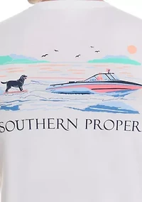 Water Ski Dog Graphic T-Shirt