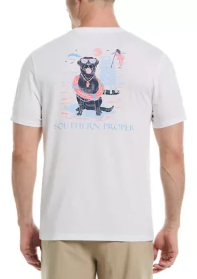 Short Sleeve Lifeguard Dog Graphic T-Shirt