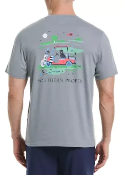 Short Sleeve Golf Cart Graphic T-Shirt