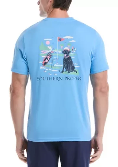 Short Sleeve Golf Dog Graphic T-Shirt