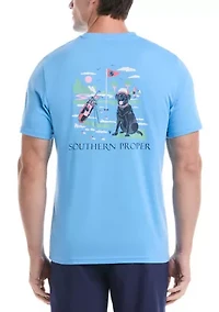 Short Sleeve Golf Dog Graphic T-Shirt
