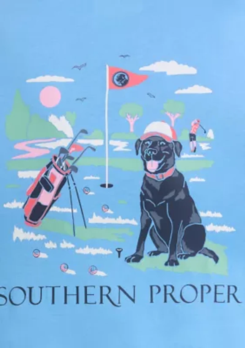 Short Sleeve Golf Dog Graphic T-Shirt