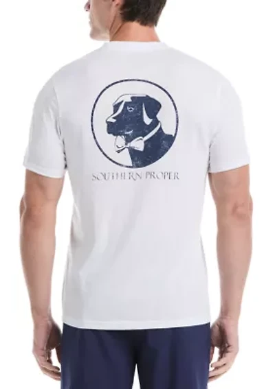 Short Sleeve Distressed Effect Dog Graphic T-Shirt