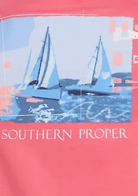 Short Sleeve Sailboat Graphic T-Shirt