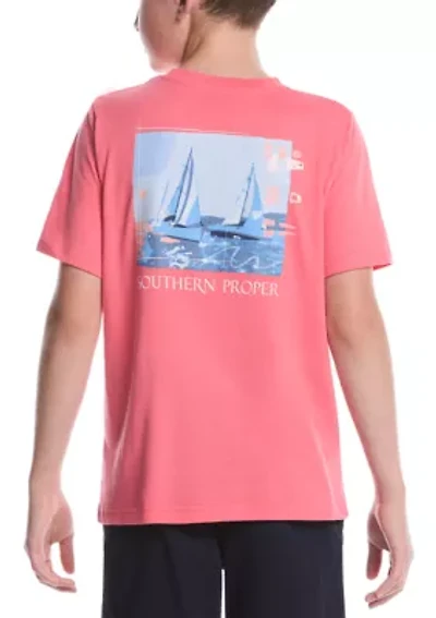 Big & Tall Short Sleeve Sailboat Graphic T-Shirt