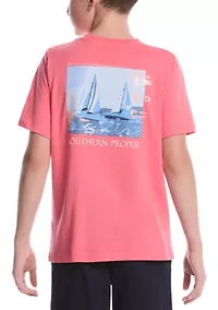 Big & Tall Short Sleeve Sailboat Graphic T-Shirt