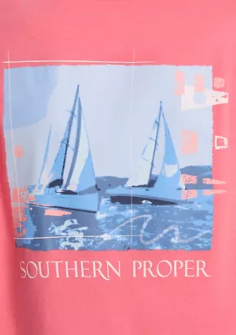 Big & Tall Short Sleeve Sailboat Graphic T-Shirt