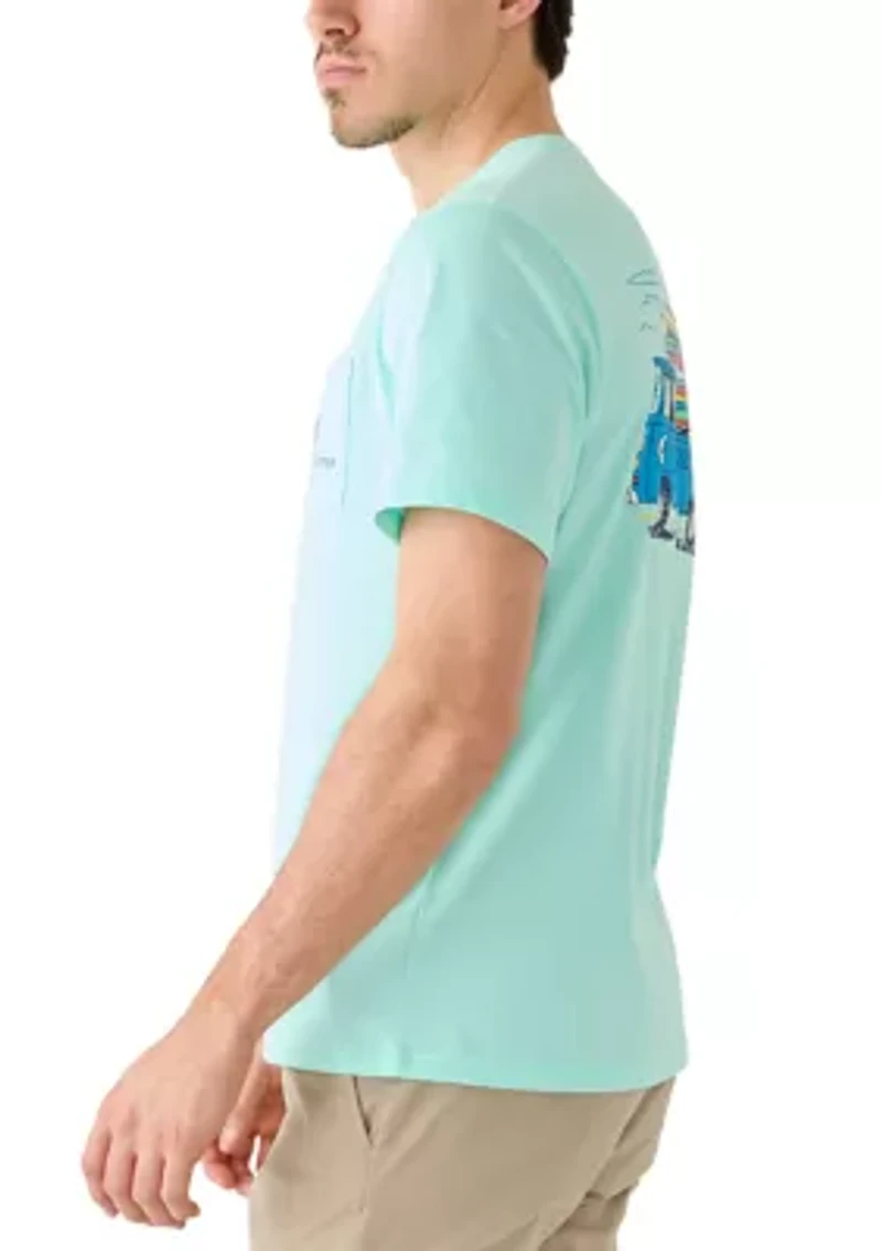 Men's Short Sleeve Surfboard Truck Graphic T-Shirt