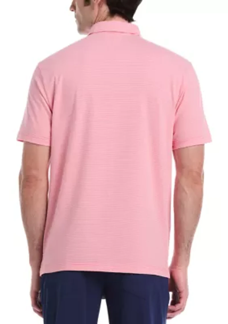 Short Sleeve Fine Line Stripe Pocket Polo Shirt