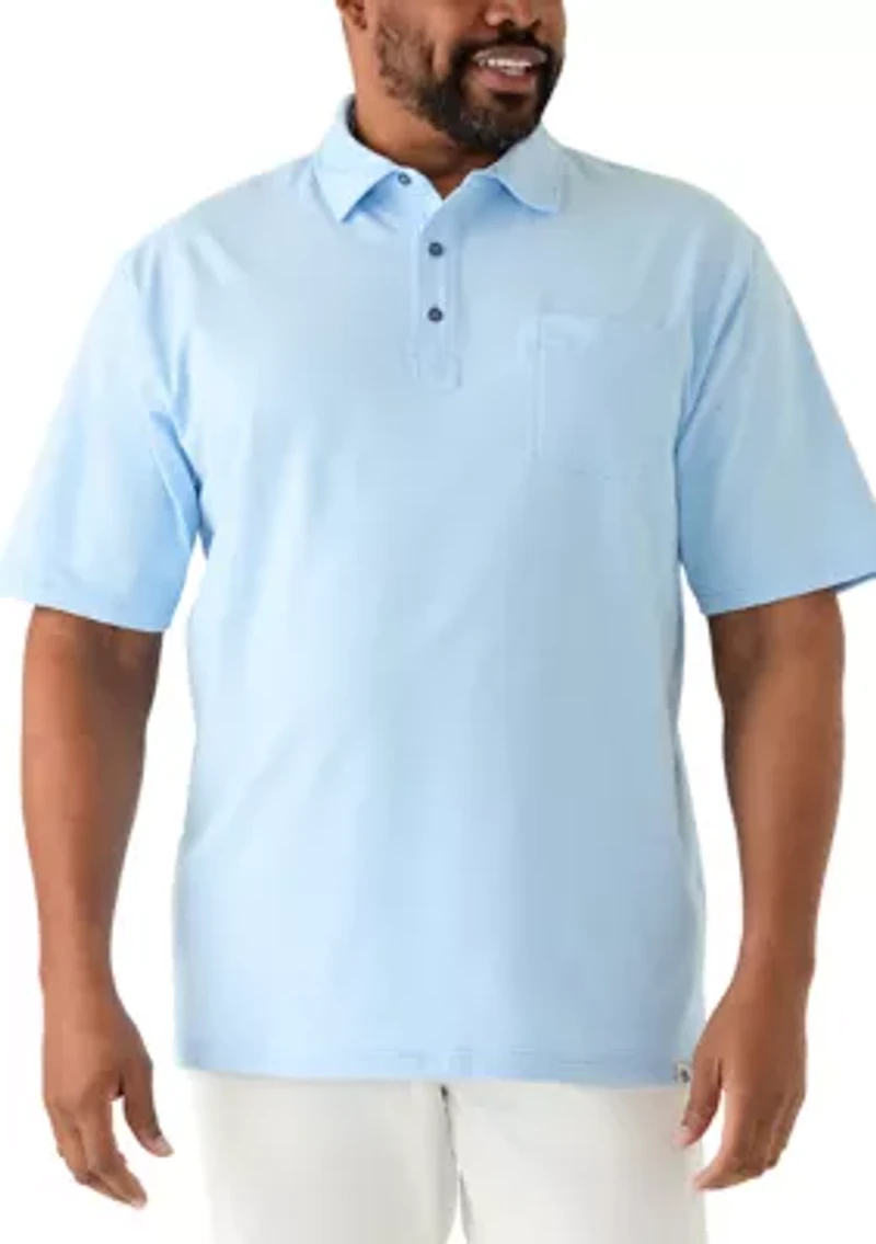 Big & Tall Feeder Stripe Polo Shirt with Chest Pocket
