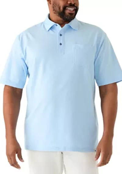 Big & Tall Feeder Stripe Polo Shirt with Chest Pocket