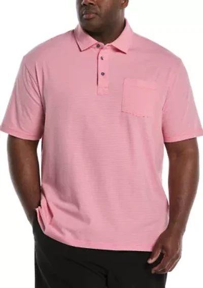Big & Tall Feeder Stripe Polo Shirt with Chest Pocket