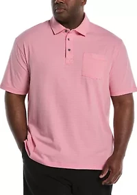 Big & Tall Feeder Stripe Polo Shirt with Chest Pocket