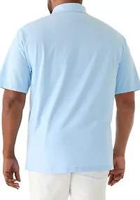 Big & Tall Feeder Stripe Polo Shirt with Chest Pocket