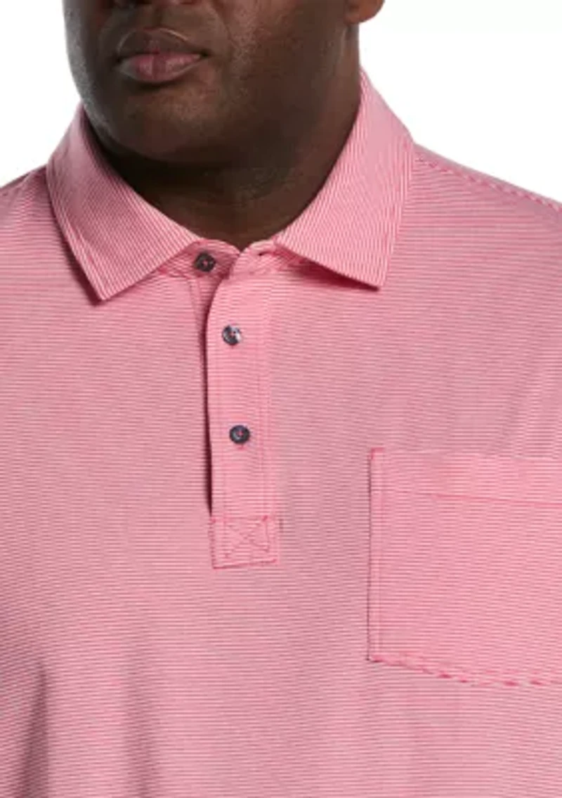 Big & Tall Feeder Stripe Polo Shirt with Chest Pocket